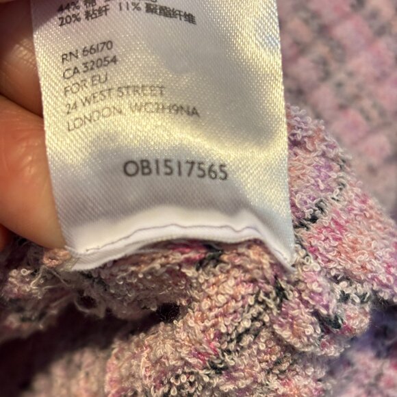 Free People Brooke Faux Wrap Long Sleeve Cropped Sweater Lilac Fog Combo - Picture 12 of 12